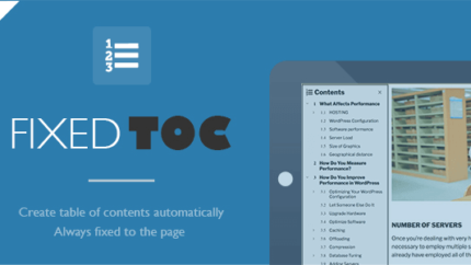 Fixed TOC Table of Contents Plugin Latest