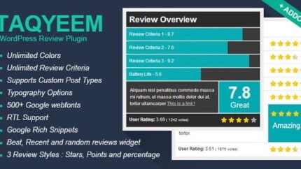Taqyeem WordPress Review Plugin Latest
